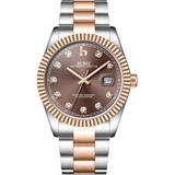 BUREI Men's Luxury Automatic Watch Fashion Waterproof Mechanical Watch, Adjustable Stainless Steel Two Tone Strap,Gift for Men