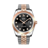 BUREI Men's Luxury Automatic Watch Fashion Waterproof Mechanical Watch, Adjustable Stainless Steel Two Tone Strap,Gift for Men