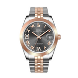 BUREI Men's Luxury Automatic Watch Fashion Waterproof Mechanical Watch, Adjustable Stainless Steel Two Tone Strap,Gift for Men