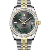 BUREI Men's Luxury Automatic Watch Fashion Waterproof Mechanical Watch, Adjustable Stainless Steel Two Tone Strap,Gift for Men