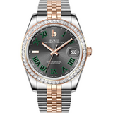 BUREI Men's Luxury Automatic Watch Fashion Waterproof Mechanical Watch, Adjustable Stainless Steel Two Tone Strap,Gift for Men