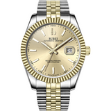 BUREI Men's Luxury Automatic Watch Fashion Waterproof Mechanical Watch, Adjustable Stainless Steel Two Tone Strap,Gift for Men