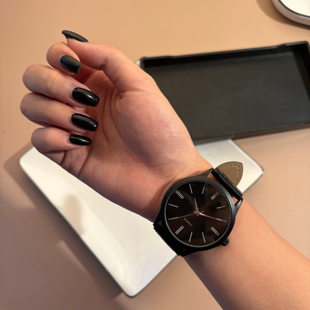 williane skiva Men's Fashion Minimalist Wrist Watch Analog Black leather strap