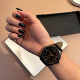 williane skiva Men's Fashion Minimalist Wrist Watch Analog Black leather strap