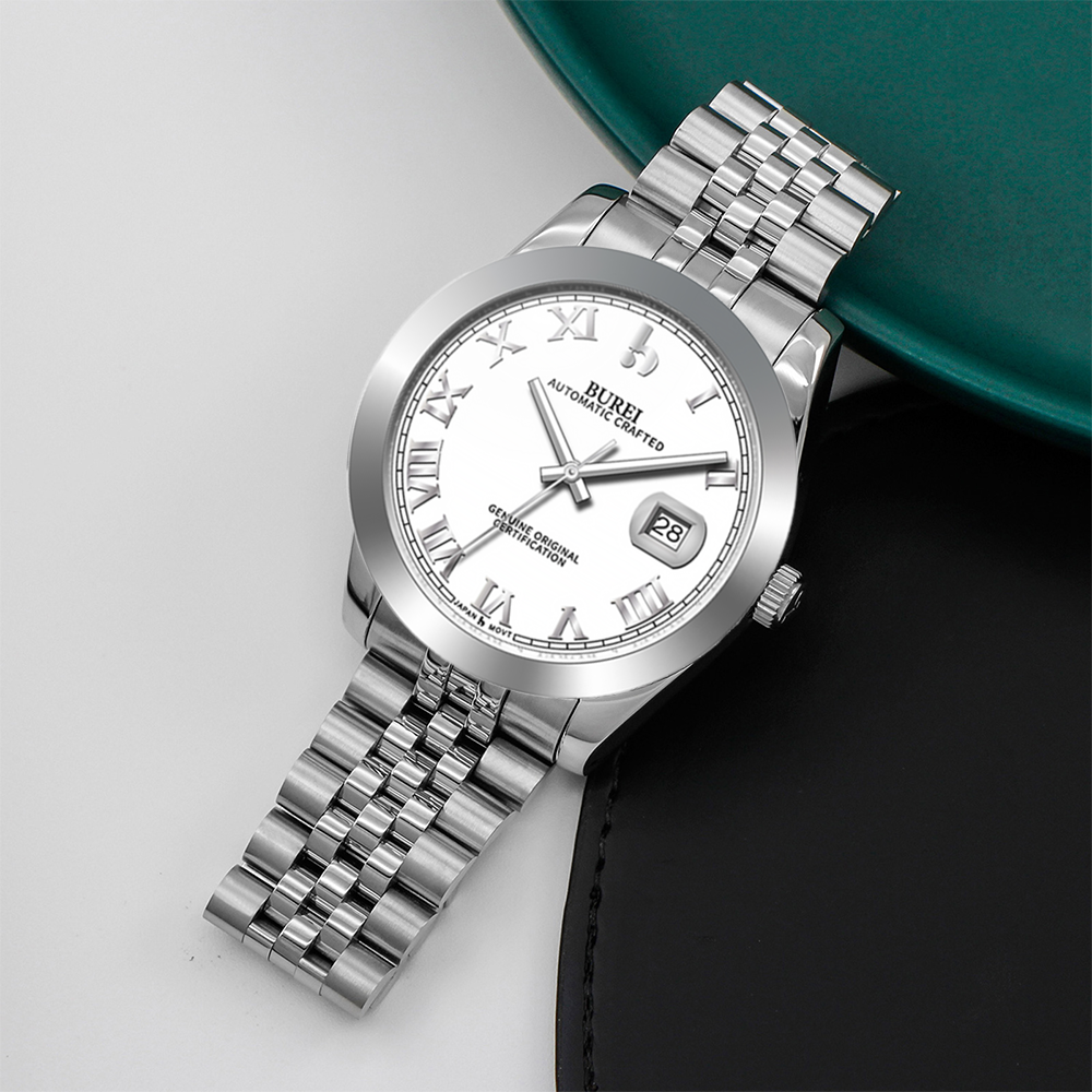 BUREI Men's Luxury Automatic Watch Fashion Waterproof Mechanical Watch, Adjustable Stainless Steel Two Tone Strap,Gift for Men