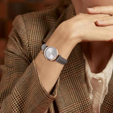 BUREI Women's Black Leather Strap Watch Fashion Simple Analog Quartz Waterproof Watches for Women Three Hands,Gift for her