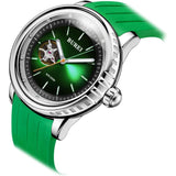 BUREI Automatic Dive Watch Sapphire Glass Wrist Watch Men's 500m Waterproof Watch with Rubber Strap,Luminous Hands and Markers