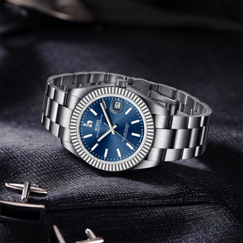 BUREI Men's Luxury Automatic Watch Fashion Waterproof Mechanical Watch, Adjustable Stainless Steel Two Tone Strap,Gift for Men
