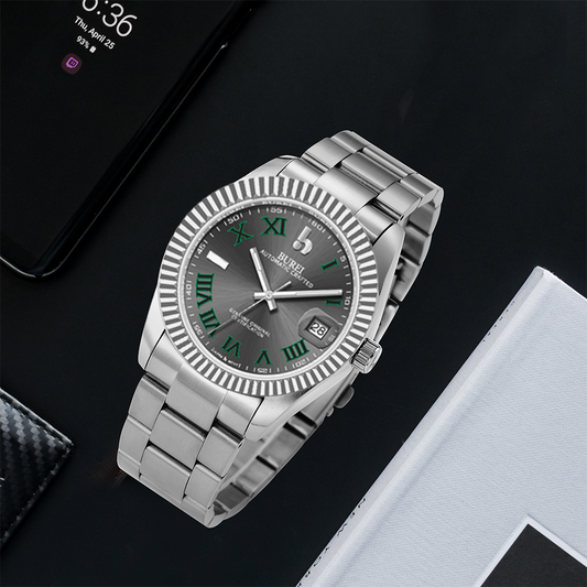 BUREI Luxury Automatic Watch 36mm, Fashion Waterproof Mechanical Watch, Adjustable Stainless Steel Two Tone Strap