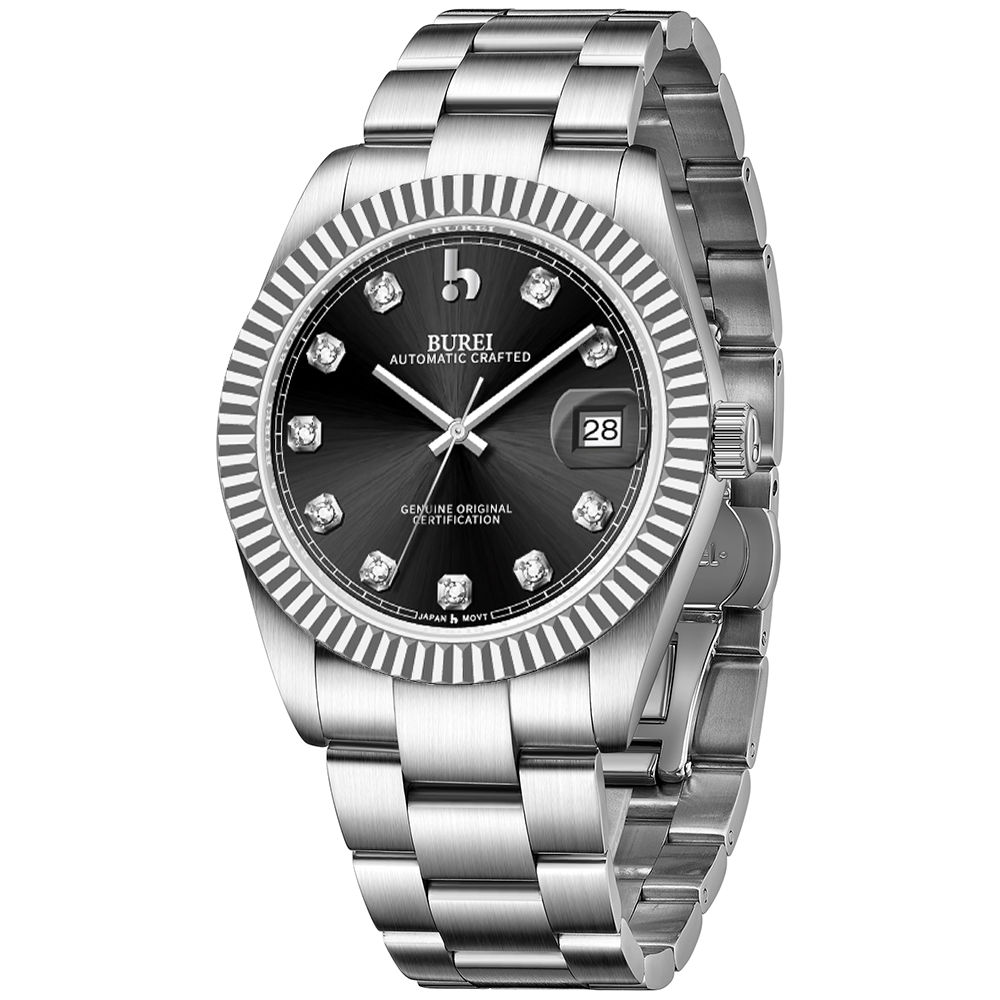 BUREI Men's Luxury Automatic Watch Fashion Waterproof Mechanical Watch, Adjustable Stainless Steel Two Tone Strap,Gift for Men
