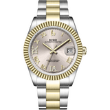 BUREI Men's Luxury Automatic Watch Fashion Waterproof Mechanical Watch, Adjustable Stainless Steel Two Tone Strap,Gift for Men