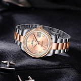 BUREI Men's Luxury Automatic Watch Fashion Waterproof Mechanical Watch, Adjustable Stainless Steel Two Tone Strap,Gift for Men