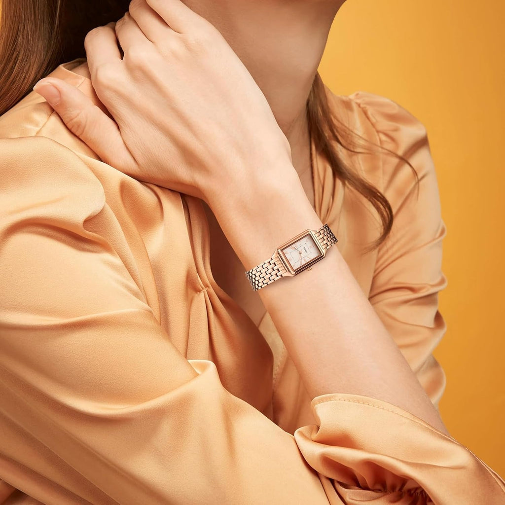 BUREI Women's Fashion Luxury Stainless Steel Watch Simple Quartz Waterproof Ladies Watch Three Hands Relogio Feminino (Gold and Rose Gold)