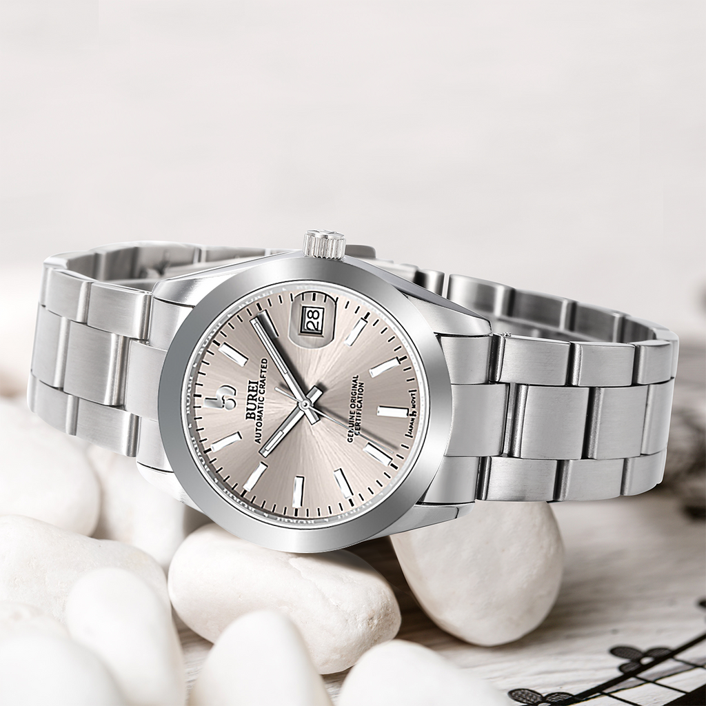 BUREI Men's Luxury Automatic Watch Fashion Waterproof Mechanical Watch, Adjustable Stainless Steel Two Tone Strap,Gift for Men