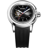 BUREI Automatic Dive Watch Sapphire Glass Wrist Watch Men's 500m Waterproof Watch with Rubber Strap,Luminous Hands and Markers