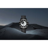 BUREI Men's Diving Watch 500 Meters Waterproof Mechanical Watch Large Dial Fashion Stainless Steel Watch Silicone Strap Luminous Pointer