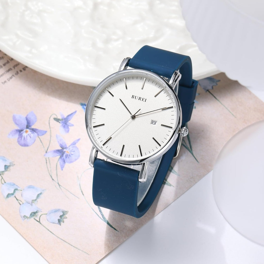 BUREI Men Watches Fashion Minimalist Analog Calendar Quartz Waterproof Watches for Men Women Student.