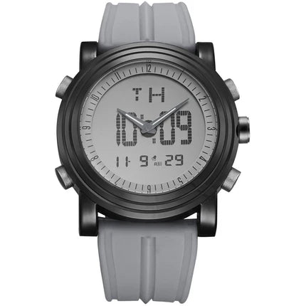BUREI Mens Analog Digital Sport Watches with Alarm Stopwatch LED Backlight and Rubber Strap