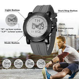 BUREI Mens Analog Digital Sport Watches with Alarm Stopwatch LED Backlight and Rubber Strap