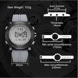 BUREI Mens Analog Digital Sport Watches with Alarm Stopwatch LED Backlight and Rubber Strap