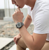 BUREI Mens Analog Digital Sport Watches with Alarm Stopwatch LED Backlight and Rubber Strap