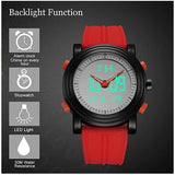 BUREI Mens Analog Digital Sport Watches with Alarm Stopwatch LED Backlight and Rubber Strap