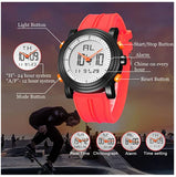 BUREI Mens Analog Digital Sport Watches with Alarm Stopwatch LED Backlight and Rubber Strap