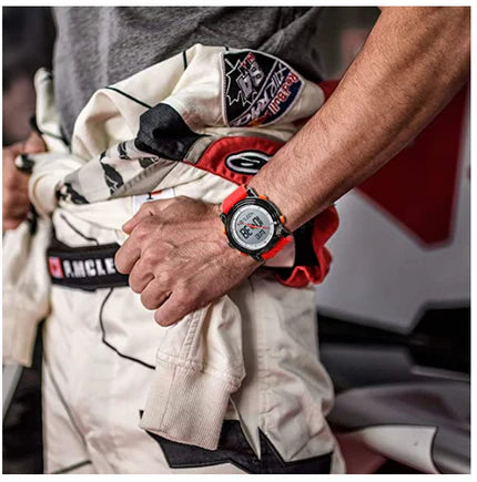 BUREI Mens Analog Digital Sport Watches with Alarm Stopwatch LED Backlight and Rubber Strap