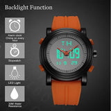 BUREI Mens Analog Digital Sport Watches with Alarm Stopwatch LED Backlight and Rubber Strap