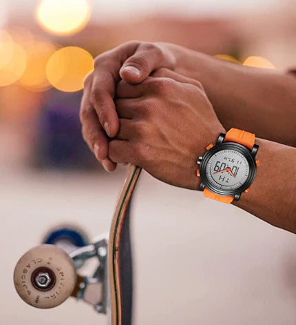 BUREI Mens Analog Digital Sport Watches with Alarm Stopwatch LED Backlight and Rubber Strap