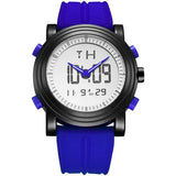BUREI Mens Analog Digital Sport Watches with Alarm Stopwatch LED Backlight and Rubber Strap