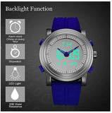 BUREI Mens Analog Digital Sport Watches with Alarm Stopwatch LED Backlight and Rubber Strap