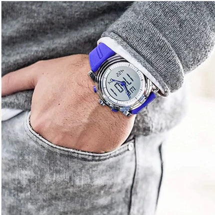 BUREI Mens Analog Digital Sport Watches with Alarm Stopwatch LED Backlight and Rubber Strap