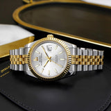 BUREI Men's Automatic Watch Analog Dial with Date Window Sapphire Crystal Stainless Steel Band and Case
