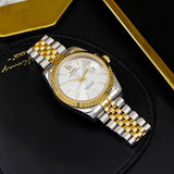 BUREI Men's Automatic Watch Analog Dial with Date Window Sapphire Crystal Stainless Steel Band and Case