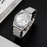 BUREI Men's Automatic Watch Analog Dial with Date Window Sapphire Crystal Stainless Steel Band and Case