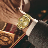 BUREI Men's Automatic Watch Analog Dial with Date Window Sapphire Crystal Stainless Steel Band and Case