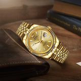 BUREI Men's Automatic Watch Analog Dial with Date Window Sapphire Crystal Stainless Steel Band and Case