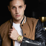 BUREI Men's Automatic Watch Analog Dial with Date Window Sapphire Crystal Stainless Steel Band and Case