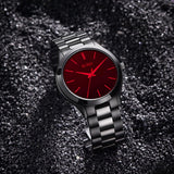 BUREI men's stainless steel fashion business watch japanese movement quartz watch men's 41mm luxury round watch