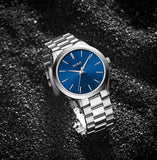 BUREI men's stainless steel fashion business watch japanese movement quartz watch men's 41mm luxury round watch