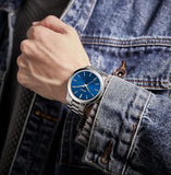 BUREI men's stainless steel fashion business watch japanese movement quartz watch men's 41mm luxury round watch