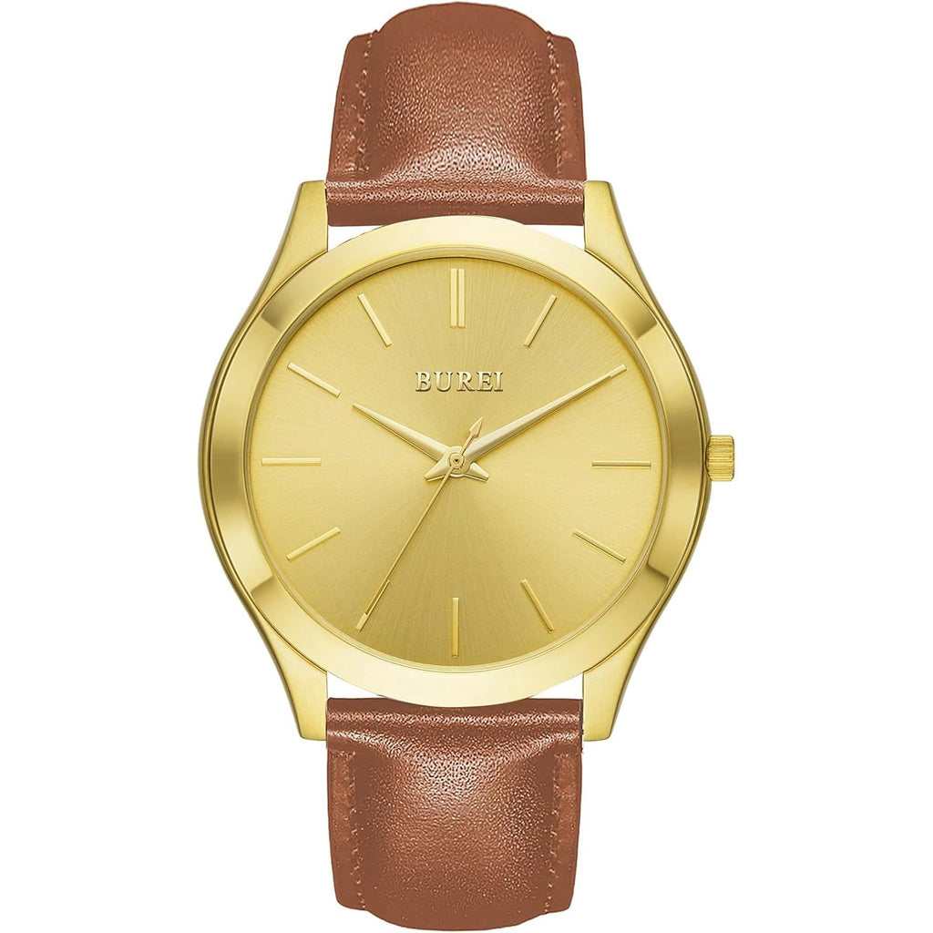 BUREI Men Watches Fashion Business Analog Stainless Steel Quartz Waterproof Watches for Men,Gifts for Men