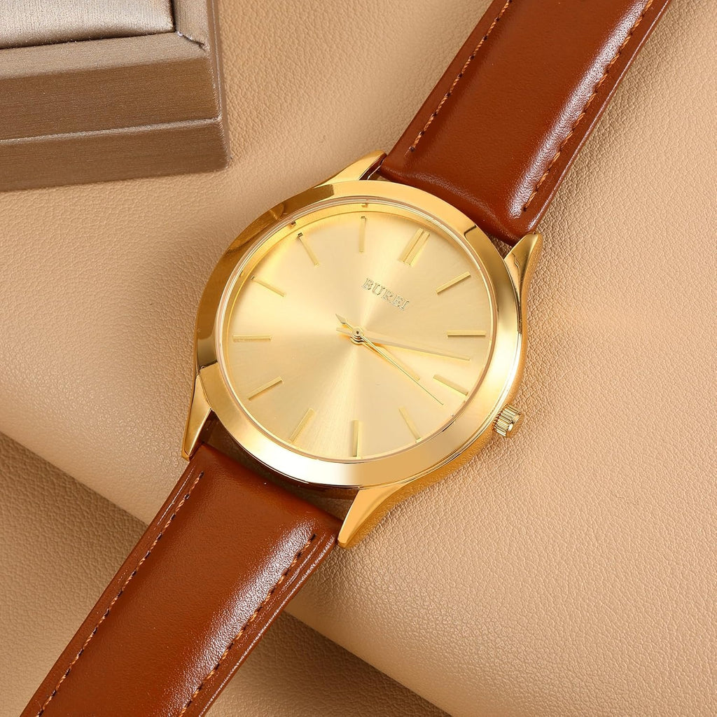 BUREI Men Watches Fashion Business Analog Stainless Steel Quartz Waterproof Watches for Men,Gifts for Men