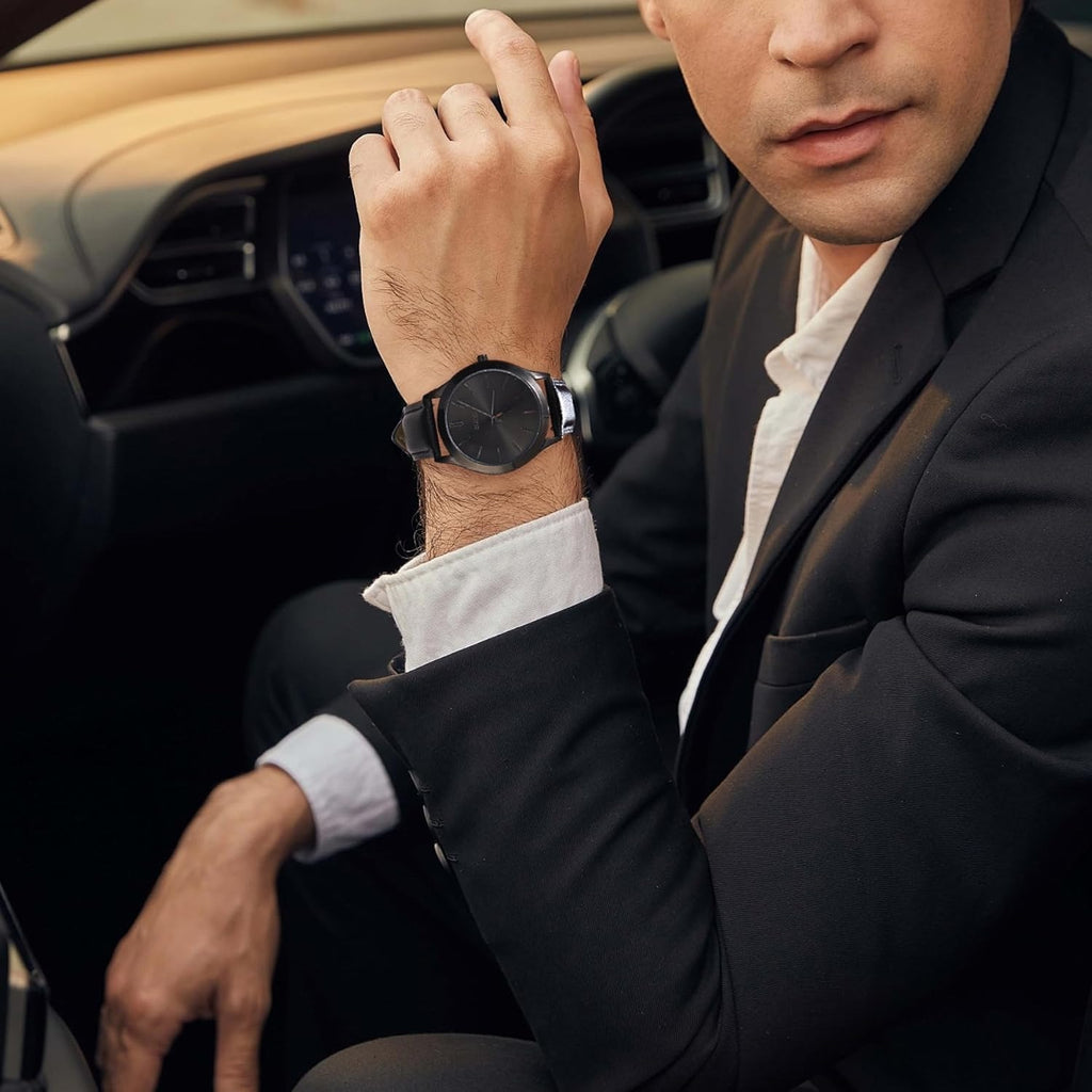 BUREI Men Watches Fashion Business Analog Stainless Steel Quartz Waterproof Watches for Men,Gifts for Men