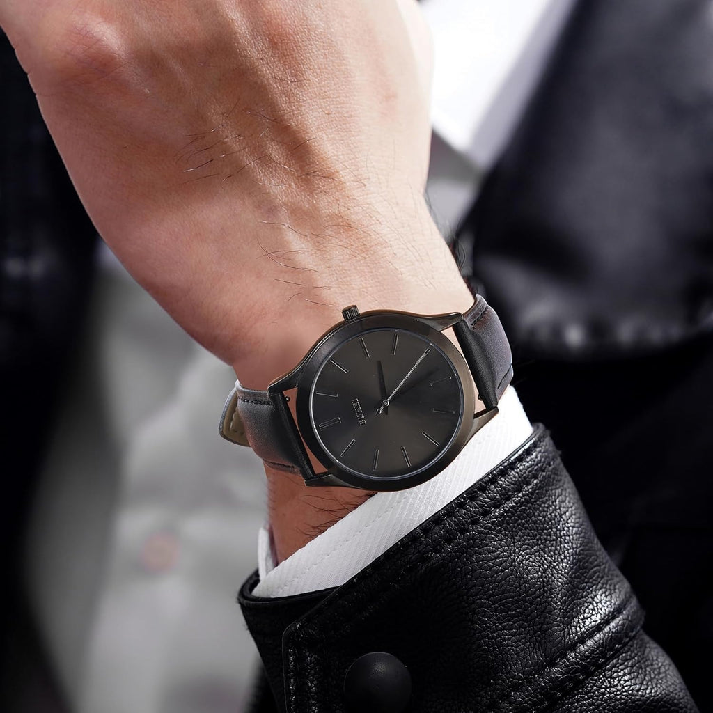 BUREI Men Watches Fashion Business Analog Stainless Steel Quartz Waterproof Watches for Men,Gifts for Men