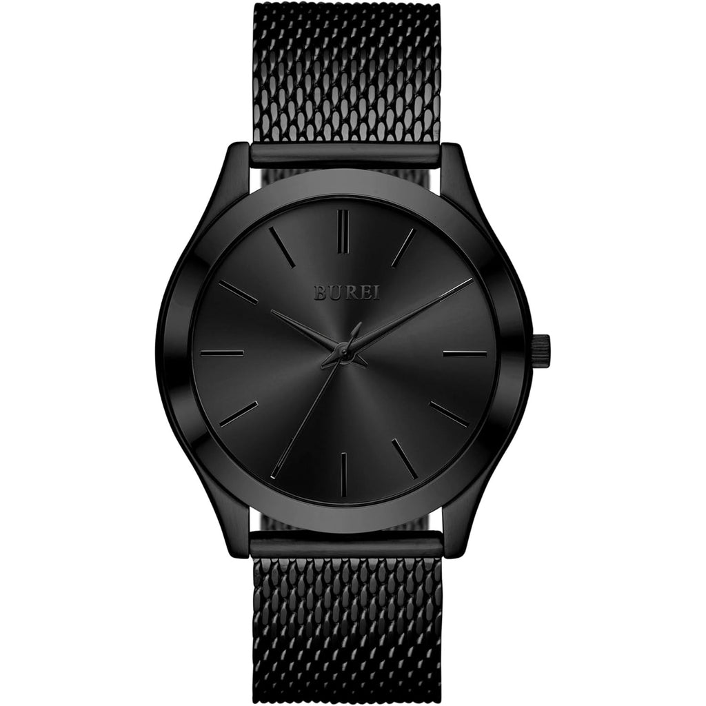 BUREI Men Watches Fashion Business Analog Stainless Steel Quartz Waterproof Watches for Men,Gifts for Men