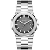 BUREI Men's Watch Business Quartz Men's Luxury Watch Stainless Steel Waterproof Watch Fashion Casual Watches for Men