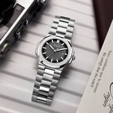 BUREI Men's Watch Business Quartz Men's Luxury Watch Stainless Steel Waterproof Watch Fashion Casual Watches for Men