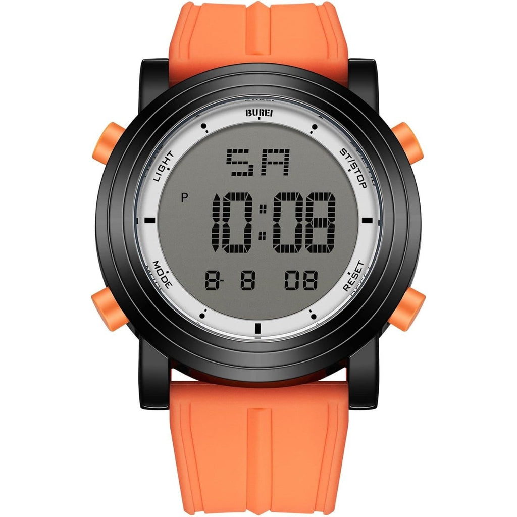 BUREI Digital Herren Uhren Sport Outdoor Armbanduhr Silikon Herren mit Wecker/Kalender/Stoppuhr/LED-Hintergrundbeleuchtung